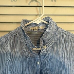 Blue Striped Button-Up Shirt